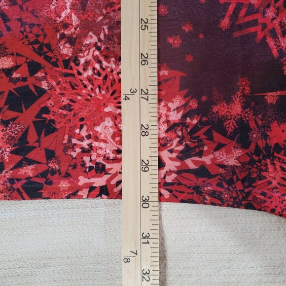 One World Snowflake Red & White NWT Embellishment V Neck Top Tunic XL - Picture 9 of 11